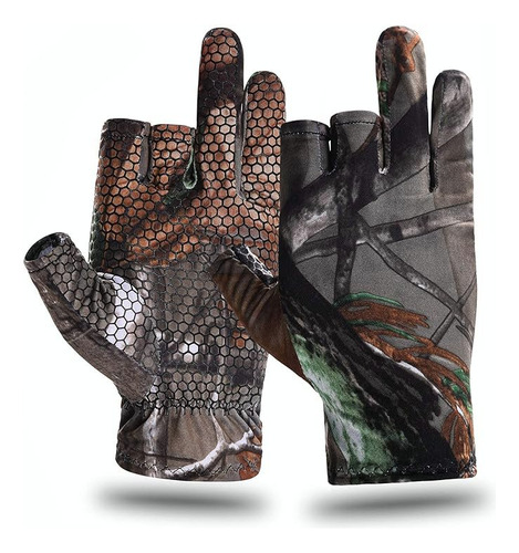 Guantes Camuflaje Bosque Cacería Tiro Deportivo Arco Pesca