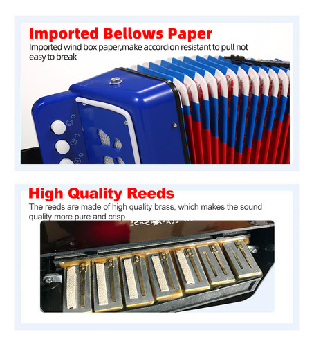 Acordeon Acordion Small, 2 Llaves De Instrumento De Regalo N