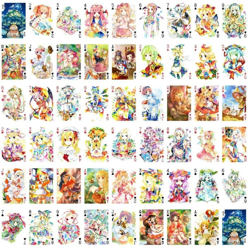 Anime Manga Cartas Baraja Poker Naipes Deck Kawaii Cute Girl