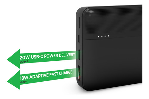 Power Bank De Carga Rápida 20000mah 20w Usb-c Pd Negro