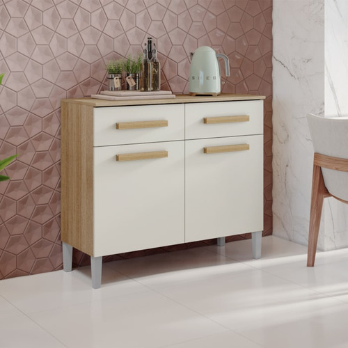 Balcao Com Tampo 90cm 2012151 Atacama Off White Armoveis Cor Atacama/off White