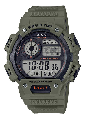 Reloj Casio 10 Años De Batería Verde Digital