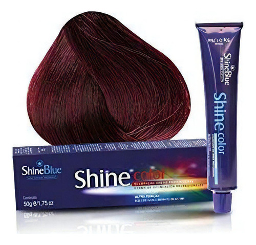 Shineblue Coloração Creme 6.62 Louro Escuro Vermelho 50g