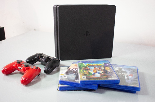 Sony Playstation 4 Slim Cuh-20 1tb + Juegos + 2 Joysticks