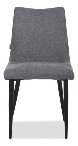 Set De 2 Sillas Modernas Para Comedor Siena Color de la estructura de la silla Negro Color del asiento Gris oscuro Diseño de la tela Liberty