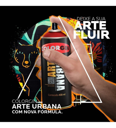 Imagem 2 de 4 de Spray Colorgin Arte Urbana Multiuso/graffiti -todas As Cores