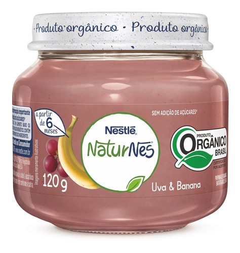 Papinha Orgânica Uva & Banana Nestlé Naturnes 120g