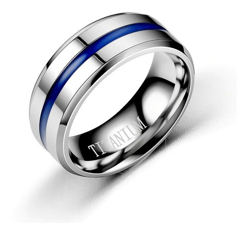 Anillo De Hombre Titanio Blue And Silver Space Moda 2022