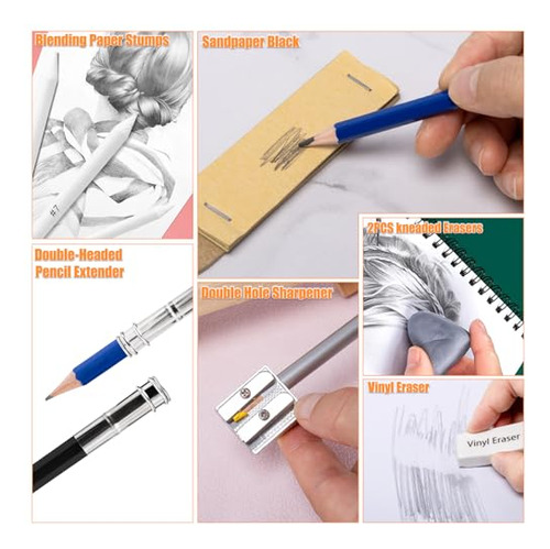 Kit Profesional De 76 Lápices De Dibujo Y Acuarela