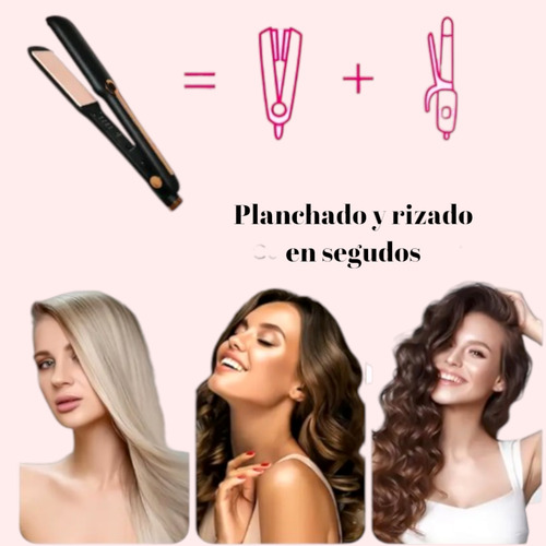 Plancha Alaciadora 2 En 1 Ancha Cabello Profesional Skny Rose Gold