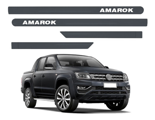 Jogo Friso Lateral Porta Vw Amarok Cinza Indium 2018 2019