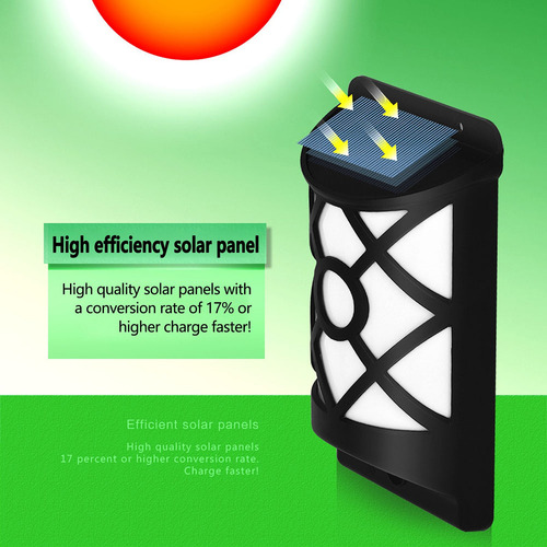 Lámpara De Pared Led Solar Con Efecto De Llamas P/exterior