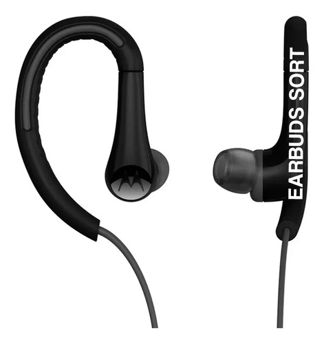 Fone De Ouvido Motorola Com Microfone Earbuds Sport Cor Preto