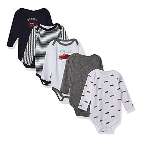 Hudson Baby Unisex Baby Cotton Long-sleeve Bodysuits Hnbx5