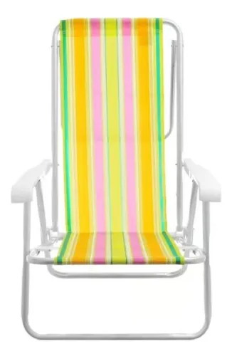 Reposera Sillón Silla Camping Rafia 8 Pos Aluminio
