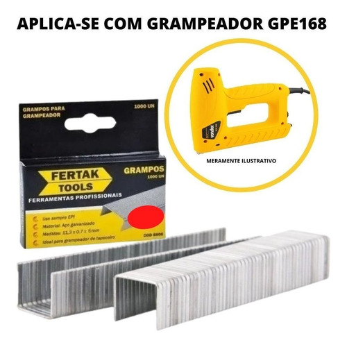 Imagem 4 de 5 de Grampo 8mm Para Grampeador Elétrico Gpe168 Vonder 3000 Un