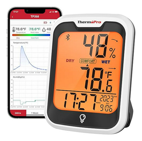 Termómetro Bluetooth Thermopro Tp358 Para Temperatura Y Hume