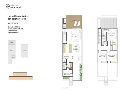 Housing Unidad 3 Dormitorios, Galeria Y Jardin