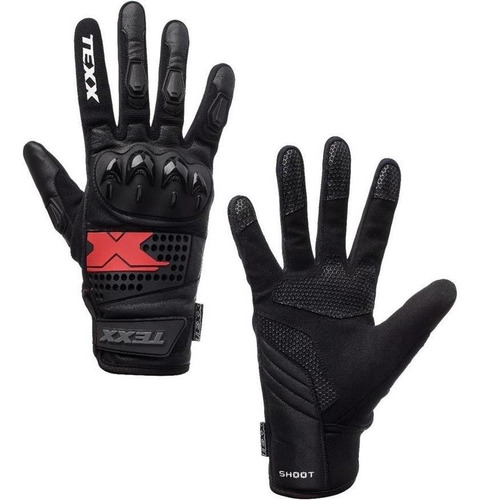 Luva Motociclista Texx Old Shoot Couro Esportiva Masculina