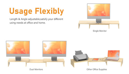 Rathsyme Soporte De Monitor Dual De 3 Estantes Para Computad