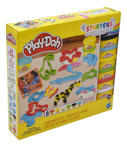 Play Doh Animales 6 Botes Y 10 Moldes 170g Hasbro