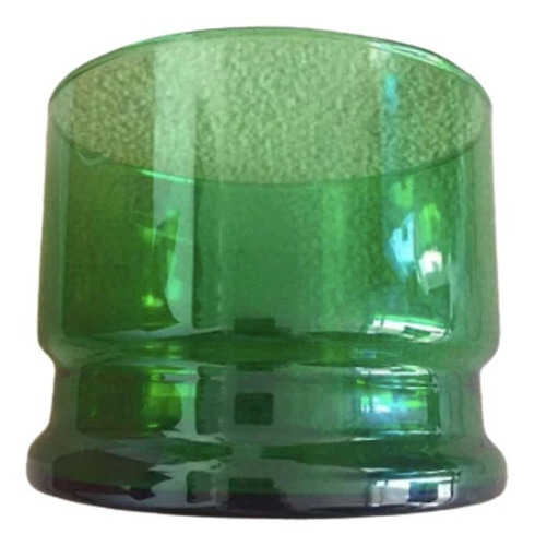 Hielera Vintage De Cristal Verde 14.5 Cms Diametro Usada