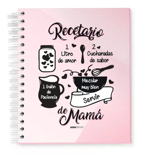 Recetario Libreta Cuaderno Para Recetas De Cocina Mamá