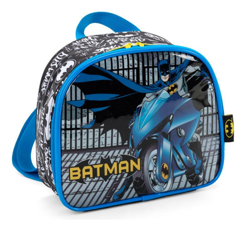 Lancheira Térmica Batman Escolar Azul Luxcel 19x23x8cm