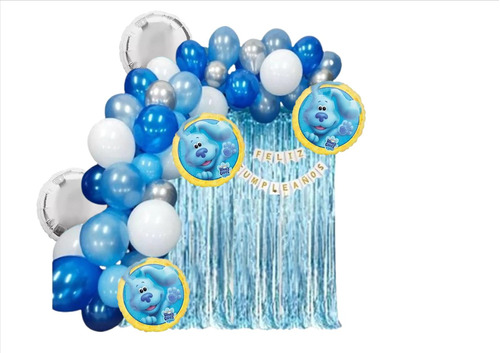 Kit Arco Organico Deco Globos Las Pistas De Blue De 69 Art