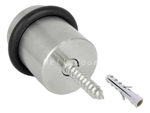 Kit 4 Batedor De Porta 4cm Inox Com Borracha Fixado Chão