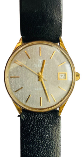 Antigo Relógio De Pulso Tissot A Corda Preto Preto Prateado (Recondicionado)