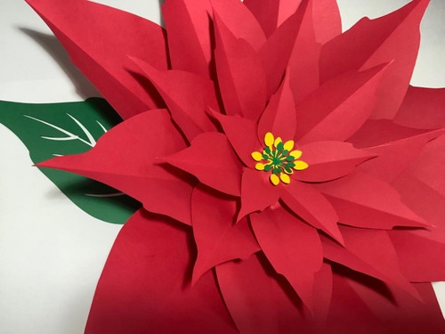 12 Flores De Nochebuena De Papel Gigantes. Envío Gratis | Meses sin  intereses