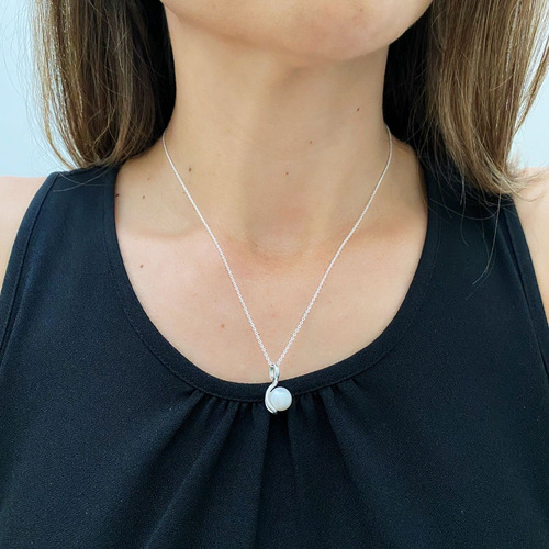 Imagen 7 de 10 de Juego Dije Y Aretes Perla Eclipse Plata .925 Agálea Joyería