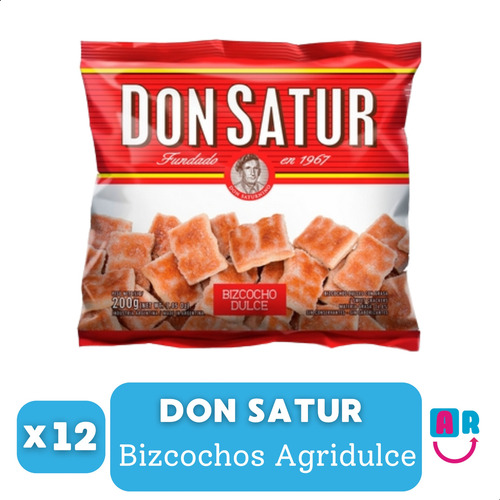 Galletita Don Satur Bizcochos Agridulce 200g X12 Unidades