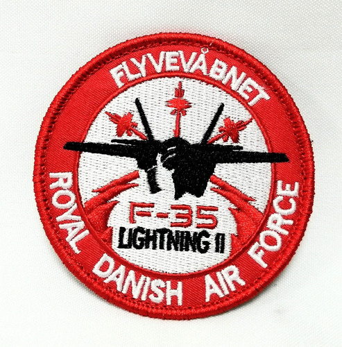 Parche Militar, Tela Velcro, F35 Real Fuerza Aérea Danesa 