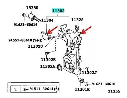 Tapa Cadena Motor Daihatsu Terios 1.3 - 2.002 Al 2.007