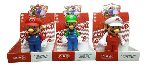 Muñecos De Mario Bross Articulables Mario Y Luiggi 15 Cm