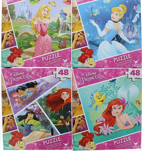Juego De 4 Rompecabezas De Princesa Disney 48 Piezas (192 P.