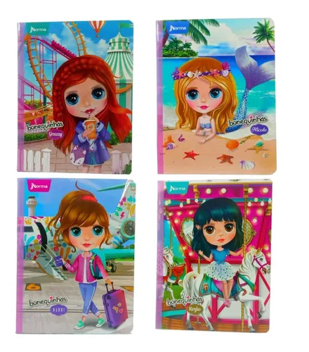 Cuaderno Cosido Cuadriculado Bonequinhas X 100 Hojas Norma