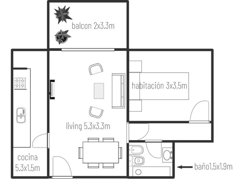 Departamento De 2 Ambientes De 53,73 M2. Piso Alto, Balcón. Cochera Fija. Apto Profesional. Flores