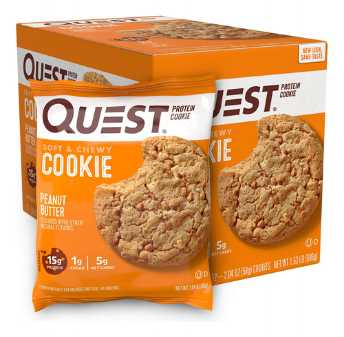 Quest Nutrition Galletas De Proteinas, Mantequilla De Mani,