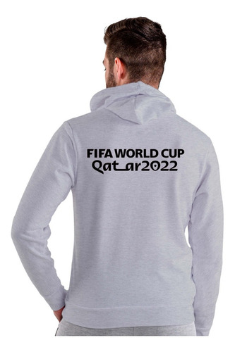 Imagen 2 de 8 de Buzo Gris Canguro Uruguay Mundial Qatar 2022 Adultos Niños