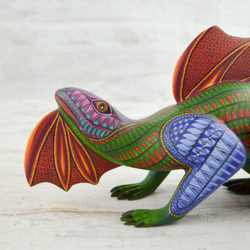 Iguana Alebrijes De Madera De Oaxaca A2911 | Magia Mexica
