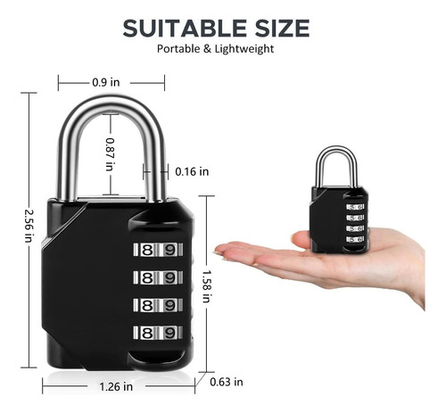 Candado De Combinación Impermeable 4 Dígitos Para Exteriores