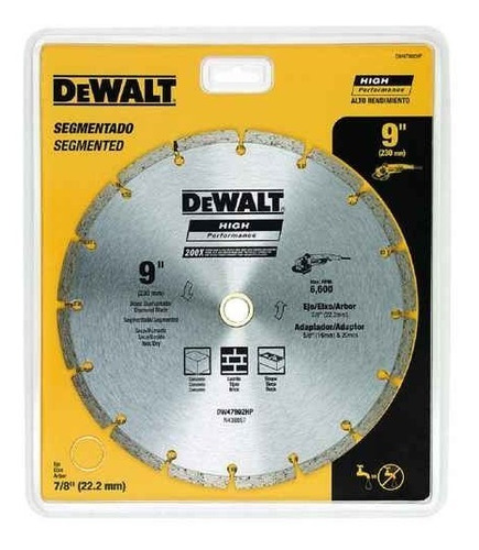 Disco Diamantado Segmentado 9'' Dewalt Dw47902hp