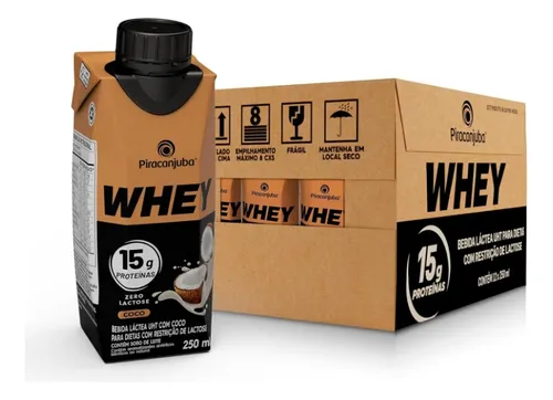 comprar Bebida Whey Zero Lactose Piracanjuba 15g 250ml - 12 Unidades