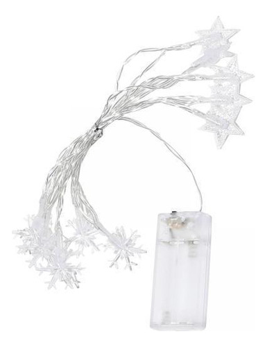 4 Estrella Copo De Nieve Navidad Cadena Luces 1,5 Metros