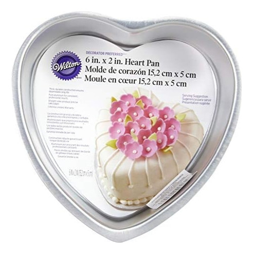 Wilton Decorator Preferred Heart Cake Pan, 6 X 2 Pulgadas, A