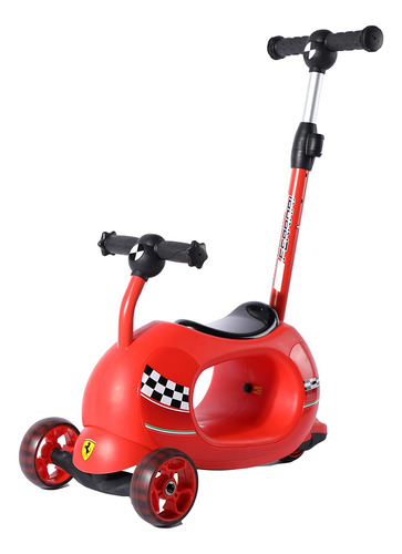 Scooter De Tres Ruedas Ferrari 4 En 1 A - Uso Como Triciclo.