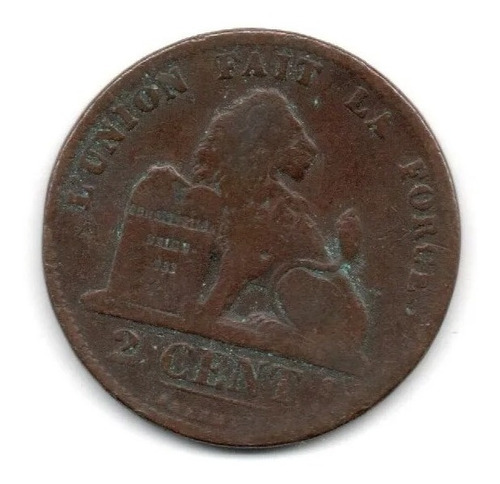 Belgica Moneda 2 Centimes Año 1870 Km#35.1